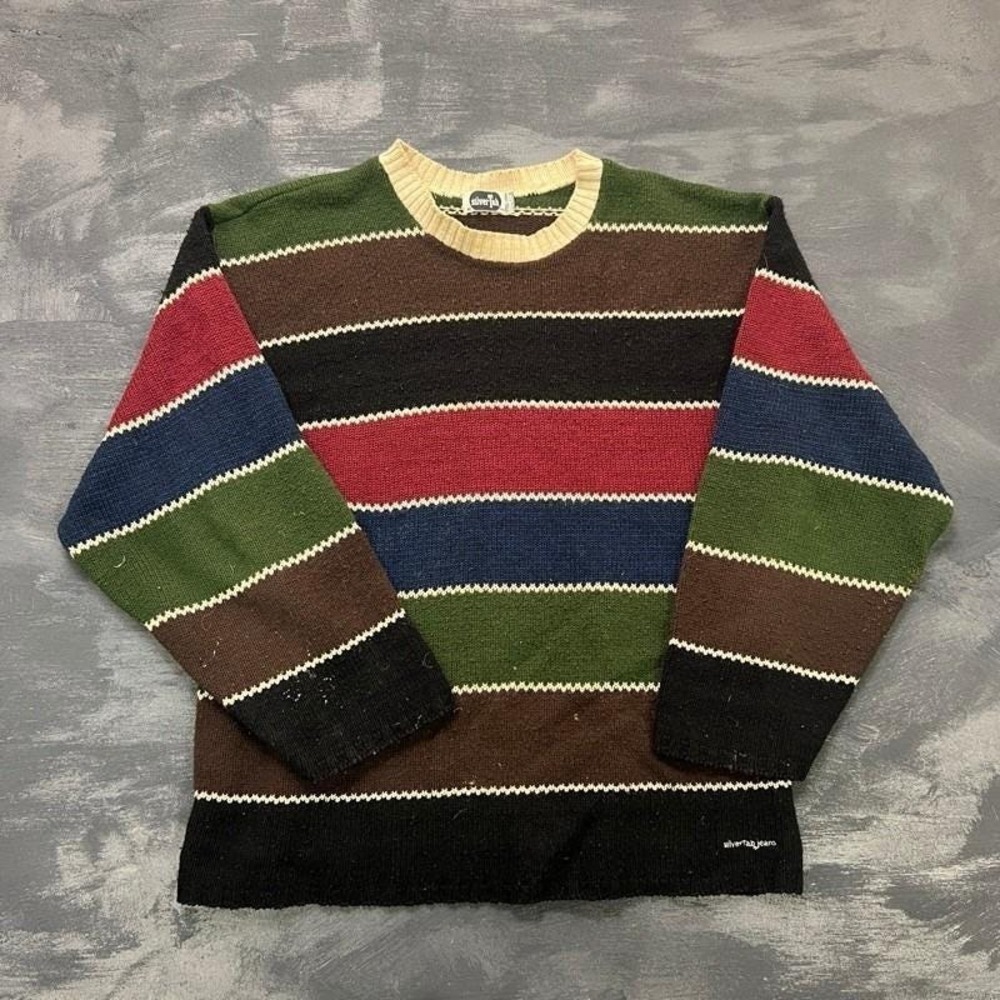 Vintage Levi's Silver tab Striped Sweater Mens XL 2000s Y2K